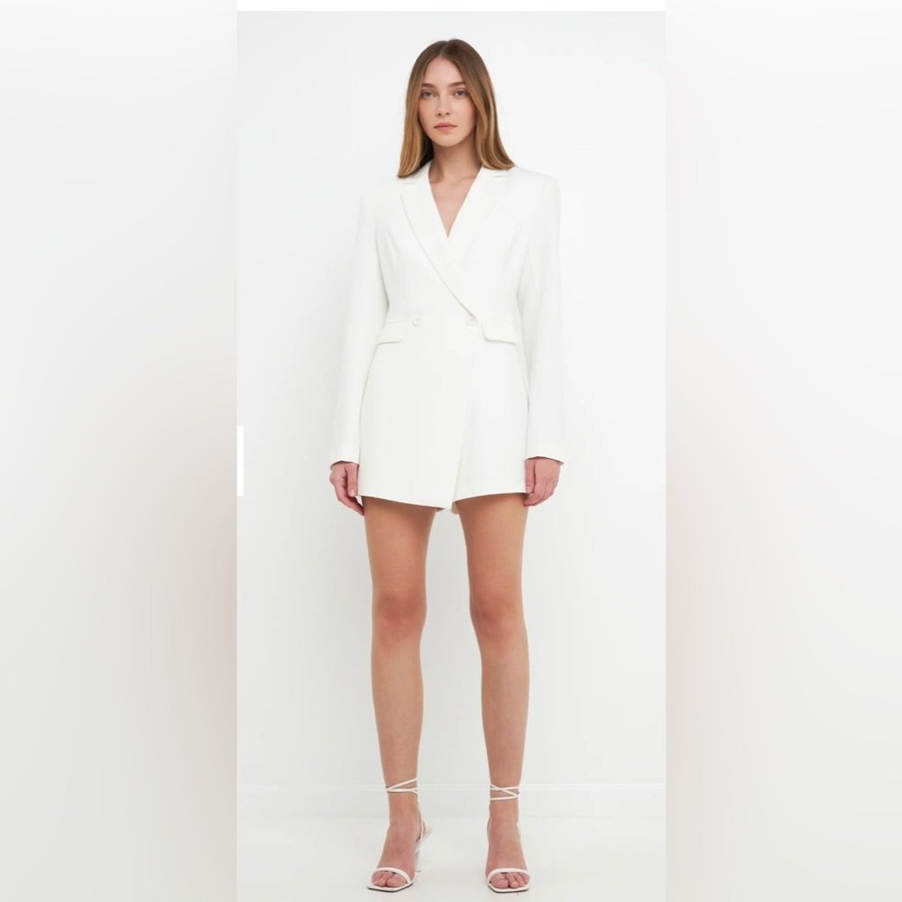White Blazer Romper